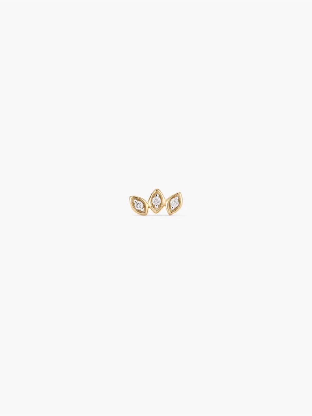 Mejuri 14k SINGLE MARQUISE DIAMOND BAR STUD